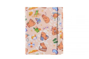 Teczka kartonowa na gumkę KAPIBARA PLAŻA T0119 A4 łamana z gumką A4 mix Penmate (TT9240)