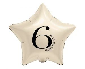 Balon foliowy Gwiazda z cyfrą 6 (kremowy) 18cal Godan (FG-BGM6)