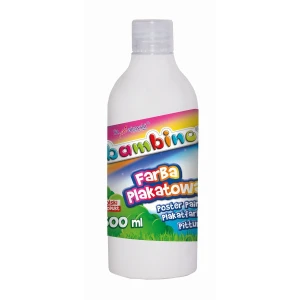 Farby plakatowe Bambino w butelce 500 ml kolor: biały 500ml 1 kolor. Bambino (biała)