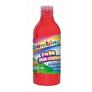 Farby plakatowe Bambino w butelce 500 ml kolor: czerwony 500ml 1 kolor. Bambino (czerwona)