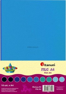 Filc Titanum Craft-Fun Series tonacja niebieska A4 10 ark.