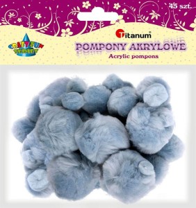 Pompony Titanum Craft-Fun Series szary jasny 45 szt (16073D)