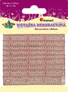 Wstążka Titanum Craft-Fun Series 12mm różowa jasna 1,5m (TH153007)