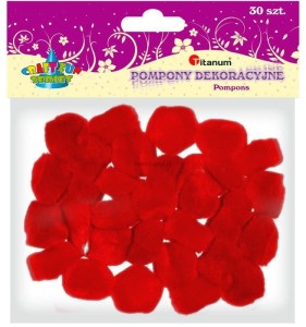 Pompony Titanum Craft-Fun Series czerwone 30 szt (283063)
