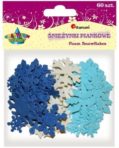 Ozdoba piankowa Titanum Craft-Fun Series płatki śniegu 60 szt (YFXS100)