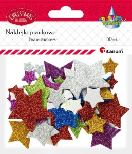 Ozdoba piankowa Titanum Craft-Fun Series gwiazdki brokat 50 szt (BR110)