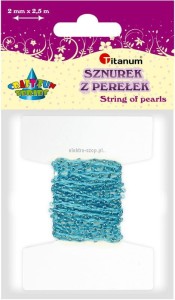 Koraliki kreatywne Titanum Craft-Fun Series na sznurku niebieskie (16199D)
