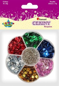 Cekiny Titanum Craft-Fun Series 6 kolorów mix 7g (7HPB)
