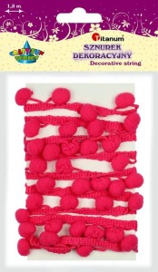 Sznurek Titanum Craft-Fun Series z pomponami 1,5m (PJ469)