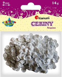 Cekiny Titanum Craft-Fun Series okrągłe 9mm białe 14g (360413)