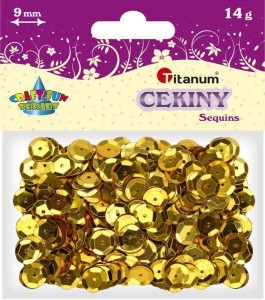 Cekiny Titanum Craft-Fun Series okrągłe 9mm złote 14g (268299)