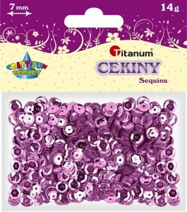 Cekiny Titanum Craft-Fun Series okrągłe różowe 14g (CM6P)