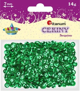 Cekiny Titanum Craft-Fun Series okrągłe 7mm zielone 14g (260078)