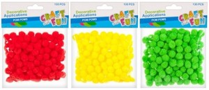 Pompony Craft with Fun kolorowe 130 szt (402517)