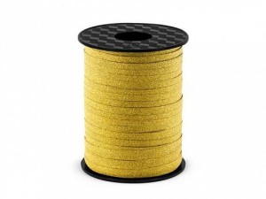 Wstążka Partydeco plastikowa 5mm złoty 225m (PRM5-019)