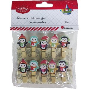 Ozdoba drewniana Titanum Craft-Fun Series klamerki Pingwiny (MTCR-WDC978)