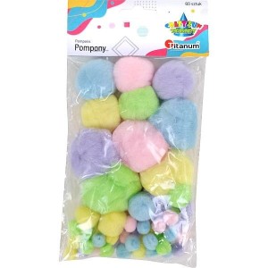 Pompony Titanum Craft-Fun Series pastelowy 60 szt 