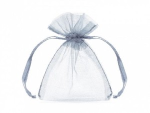 Organza Partydeco Woreczki z organzy, srebrny, 10cm (WRG5-018-10)