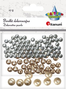 Perełki Titanum Craft-Fun Series srebrne, miedziane, kość słoniowa mix (5047)