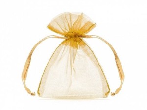 Organza Partydeco Woreczki z organzy, złoty, 10cm (WRG5-019-10)