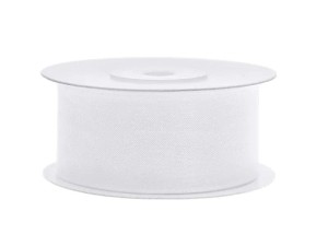 Tasiemka Partydeco szyfonowa, biały, 38mm/25m - biała (TSZF38-008)