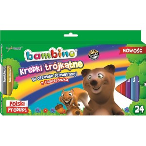 Kredki glinkowe St.Majewski BAMBINO trójkątne 24 kol. 