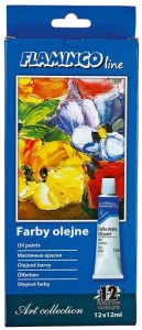 Farba olejna Flamingo Line kolor: mix 12ml 12 kolor.