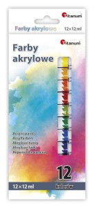 Farba akrylowa Titanum kolor: mix 12ml zestaw
