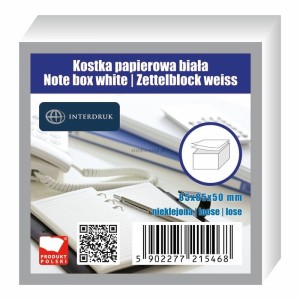 Kostka papierowa Interdruk - biały [mm:] 85x85x 50 (KOSPAPNK5)