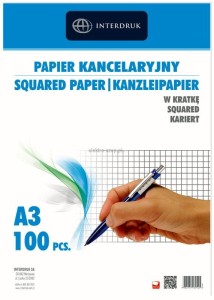 Papier kancelaryjny Interdruk A3 krata [mm:] 297x420 (PAKA100)