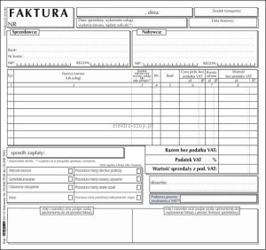 Druk samokopiujący Stolgraf Faktura VAT 2/3 A4 netto 2/3 A4 100k. (F10)