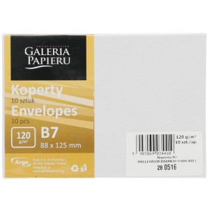 Koperta Galeria Papieru millenium diamentowa biel B7 - biały diamentowy (280516) 10 sztuk
