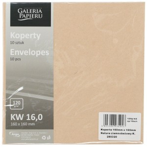 Koperta Galeria Papieru nature - beżowy [mm:] 160x160 (280320) 10 sztuk