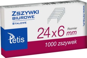 Zszywki 24/6 Tetis 1000 szt (GZ101-A)