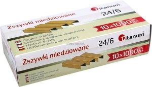 Zszywki 24/6 Titanum miedziowane 24/6 1000 szt