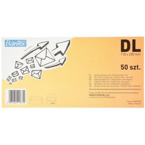 Koperta Bantex SK DL - biały (400089388) 50 sztuk