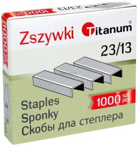 Zszywki 23/13 Titanum 1000 szt