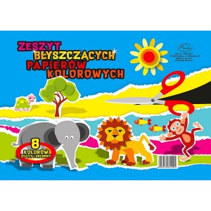 Zeszyt papierów kolorowych Protos błyszczący A5 8k
