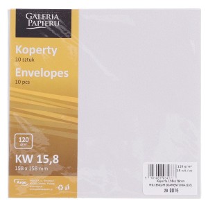 Koperta Galeria Papieru Millenium kw - biały metalizowany [mm:] 158x158 (280816) 10 sztuk