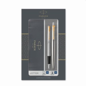 Zestaw ekskluzywny Parker Jotter srebrno złoty