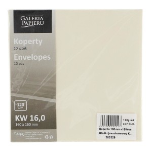 Koperta Galeria Papieru gładki - kremowy [mm:] 160x160 (280329) 10 sztuk
