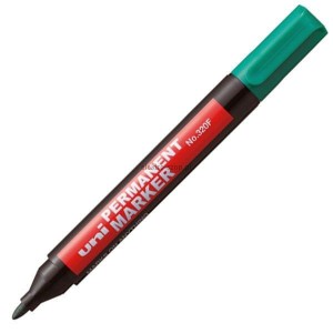 Marker permanentny Uni, zielony 1,0-3,0mm okrągła końcówka (NO-320F)