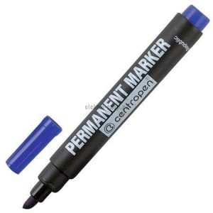 Marker permanentny Centropen 8576, niebieski 2,0-5,0mm ścięta końcówka