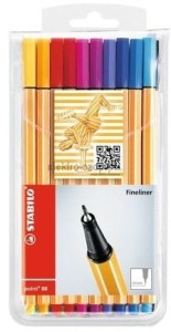 Cienkopis Stabilo, mix 0,4mm 10kol. (8810)