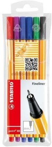 Cienkopis Stabilo, mix 0,4mm 6kol. (88/6)