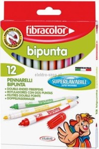 Flamaster Fibracolor dwustronne 12 kol.