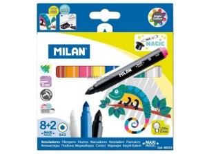 Flamaster Milan Maxi Magic 8 kolorów i dwa magiczne mazaki (80023)