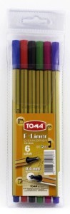 Cienkopis Toma, mix 0,4mm 6kol. (344)