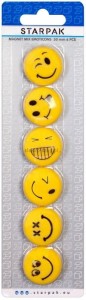 Magnes Starpak Emotki - żółty śr. 30mm (378346) 6 sztuk