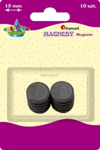 Magnes Titanum Craft-Fun Series - czarny śr. 15mm (DIY16035) 10 sztuk